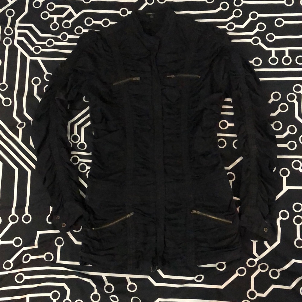 Rouched cyberpunk techwear jacket dress cybergoth goth apocalyptic